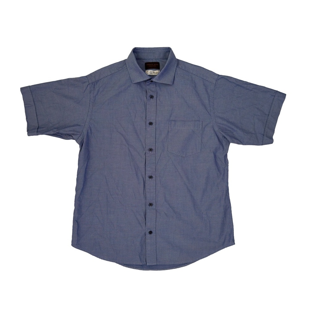 Thomas Dean Casual Blue Button Down Shirt